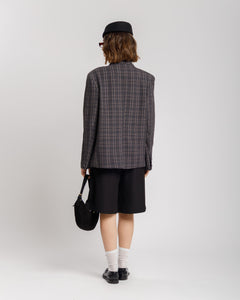 Blazer con collo alto TARTAN GRIGIA - MIRY