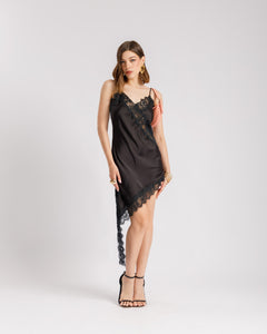 Abito Satin e pizzo - 8520