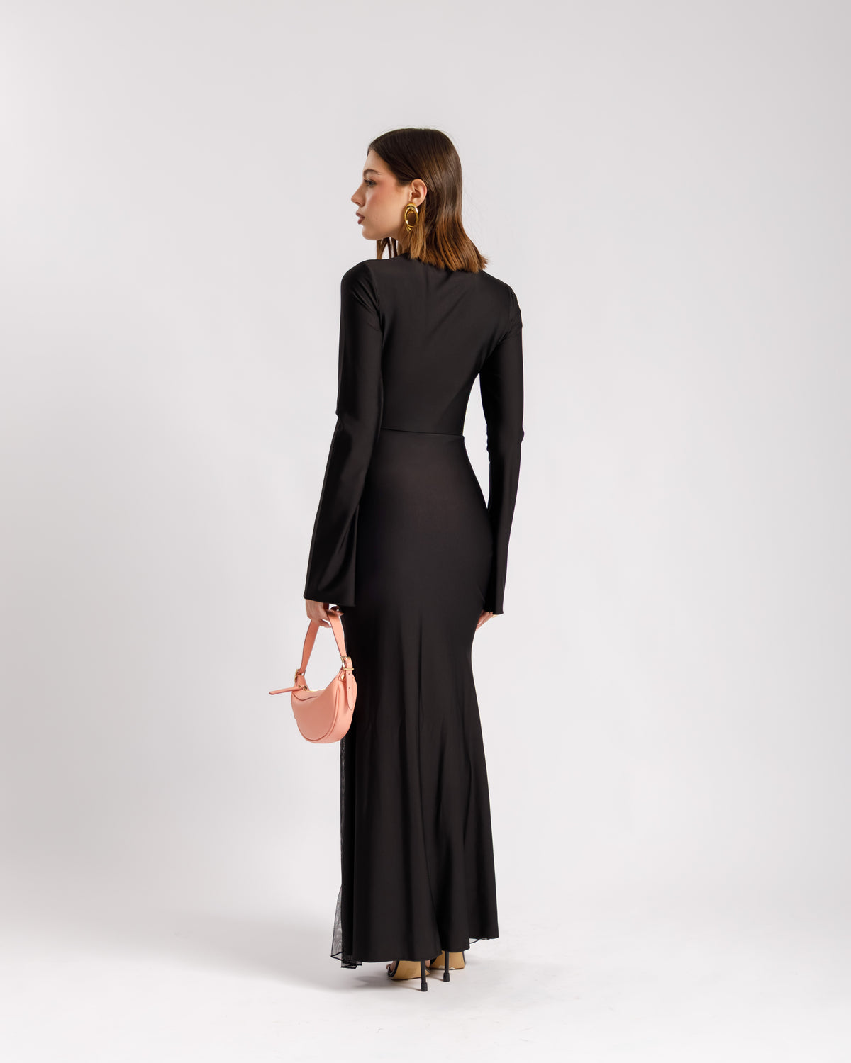 Abito lungo con trasparenze - 20229