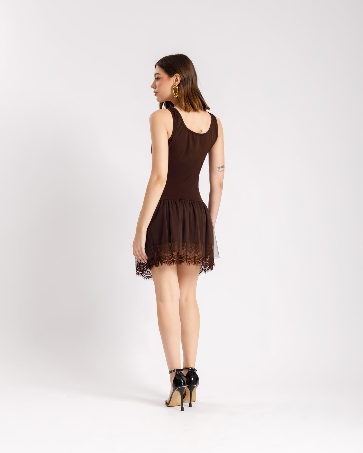 Abito corto con tulle- 6107