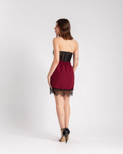 Minigonna con orlo in pizzo - 10583