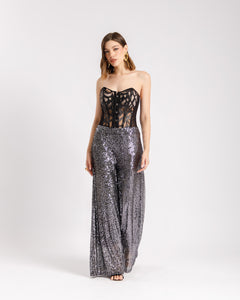 Pantaloni palazzo con paillettes - 71903