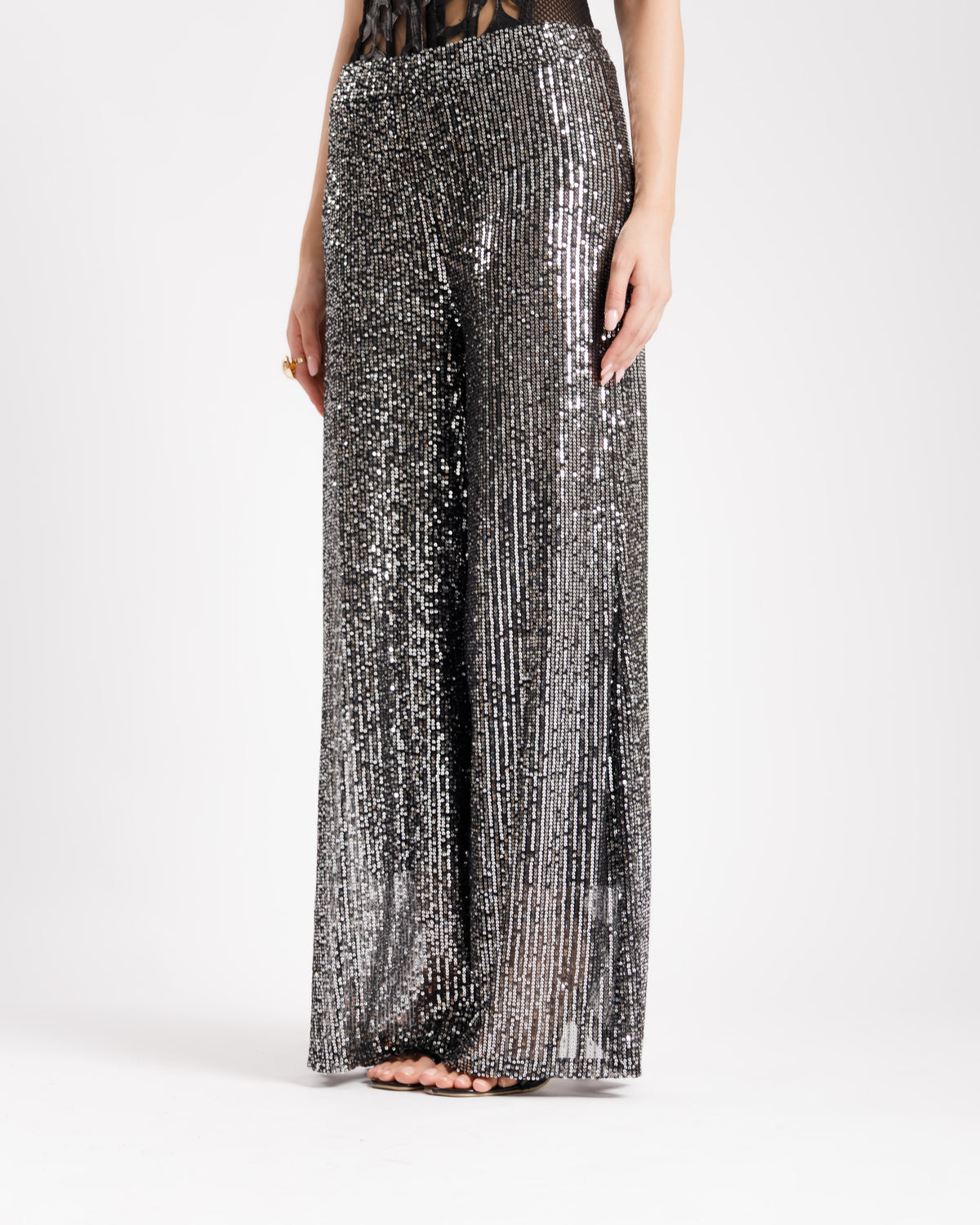 Pantaloni palazzo con paillettes - 71903