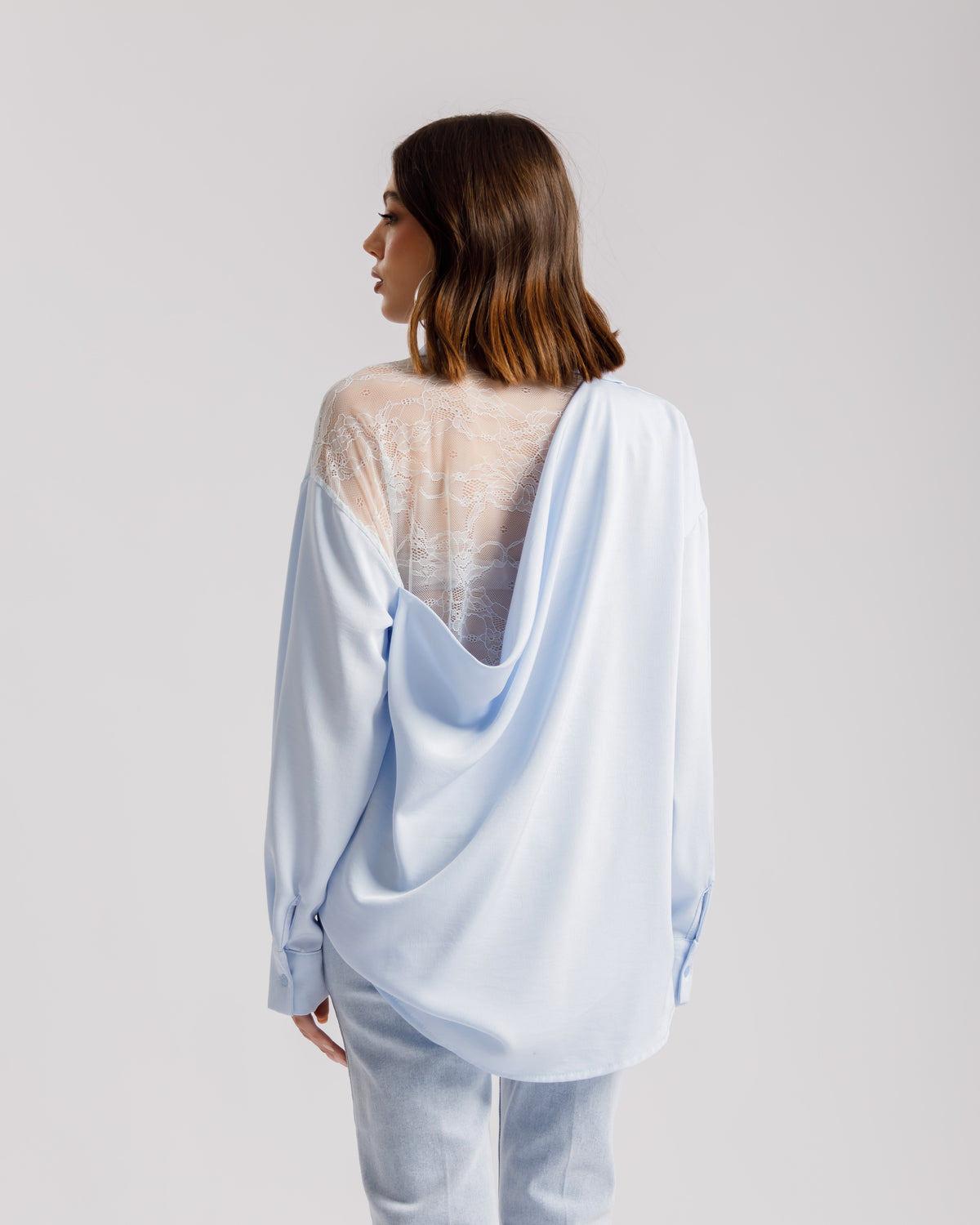 Camicia con inserti in pizzo - 60872