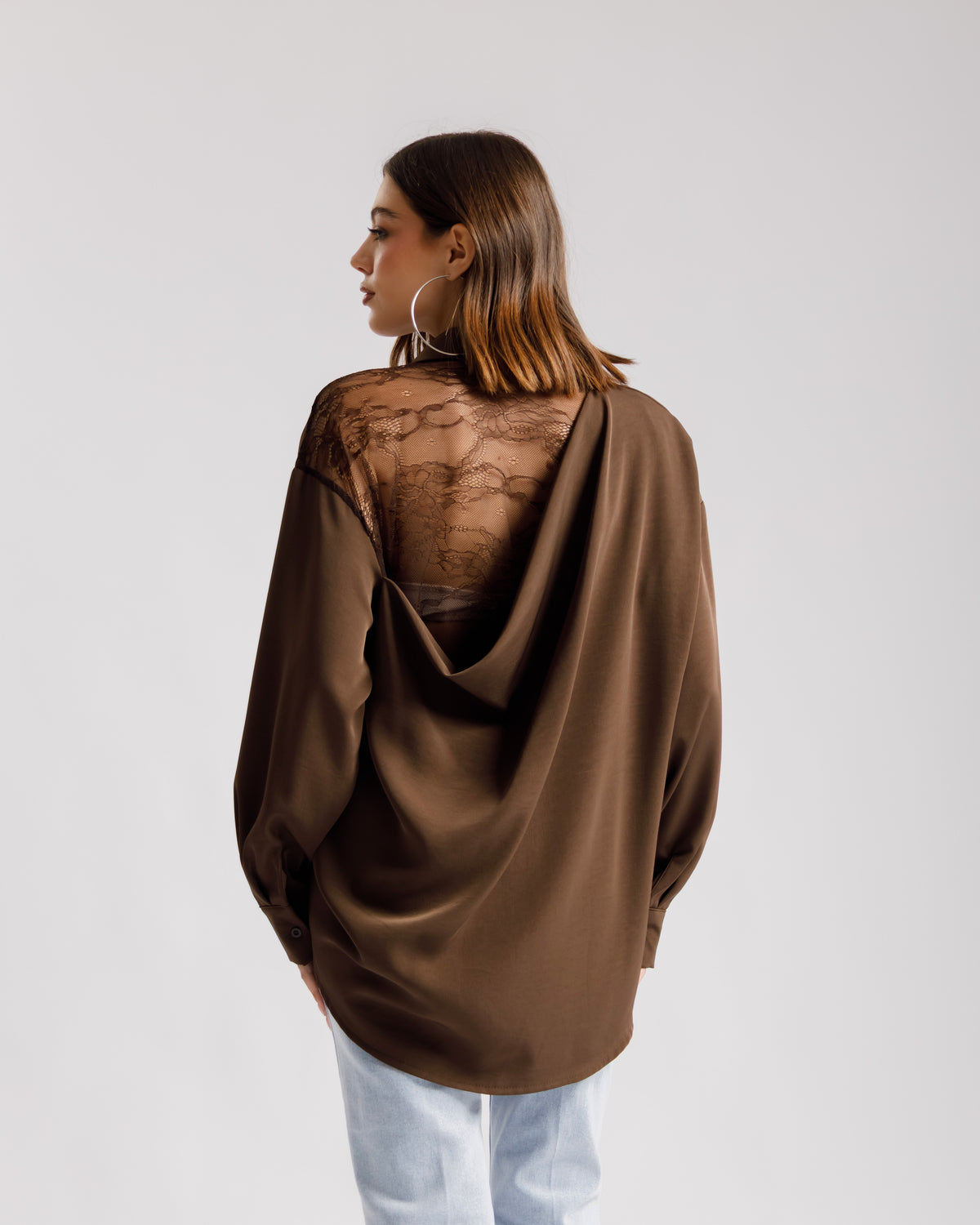 Camicia con inserti in pizzo - 60872