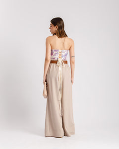Pantaloni palazzo con cintura - 19379