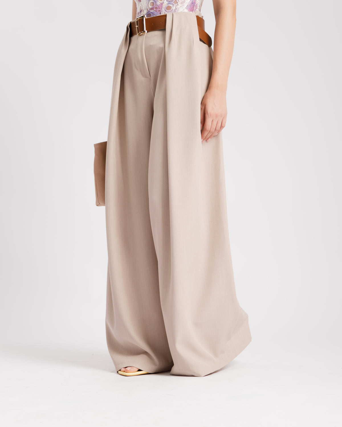 Pantaloni palazzo con cintura - 19379