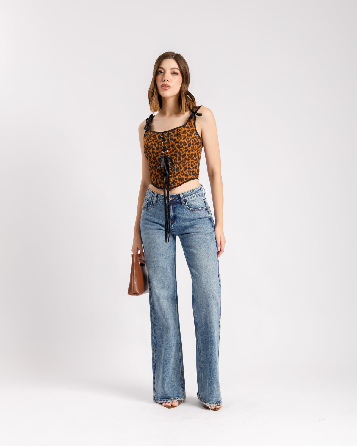 Corsetto animalier con stringhe - 87793