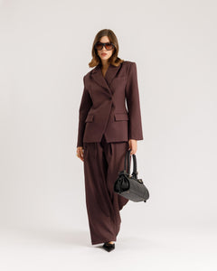 Pantaloni ampi con fiocco PRUGNA - M793