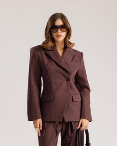 Blazer monopetto strutturato PRUGNA - 3182