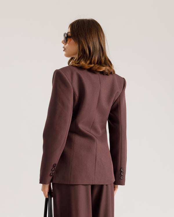 Blazer monopetto strutturato PRUGNA - 3182