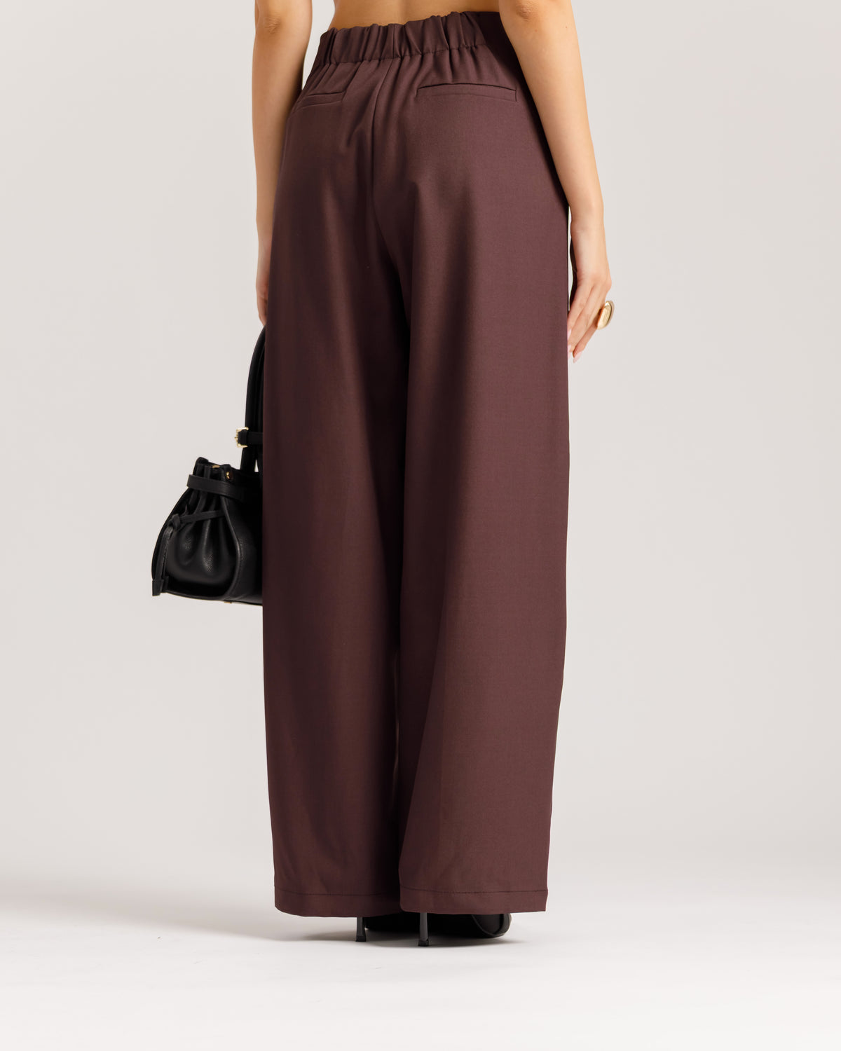 Pantaloni ampi con fiocco PRUGNA - M793