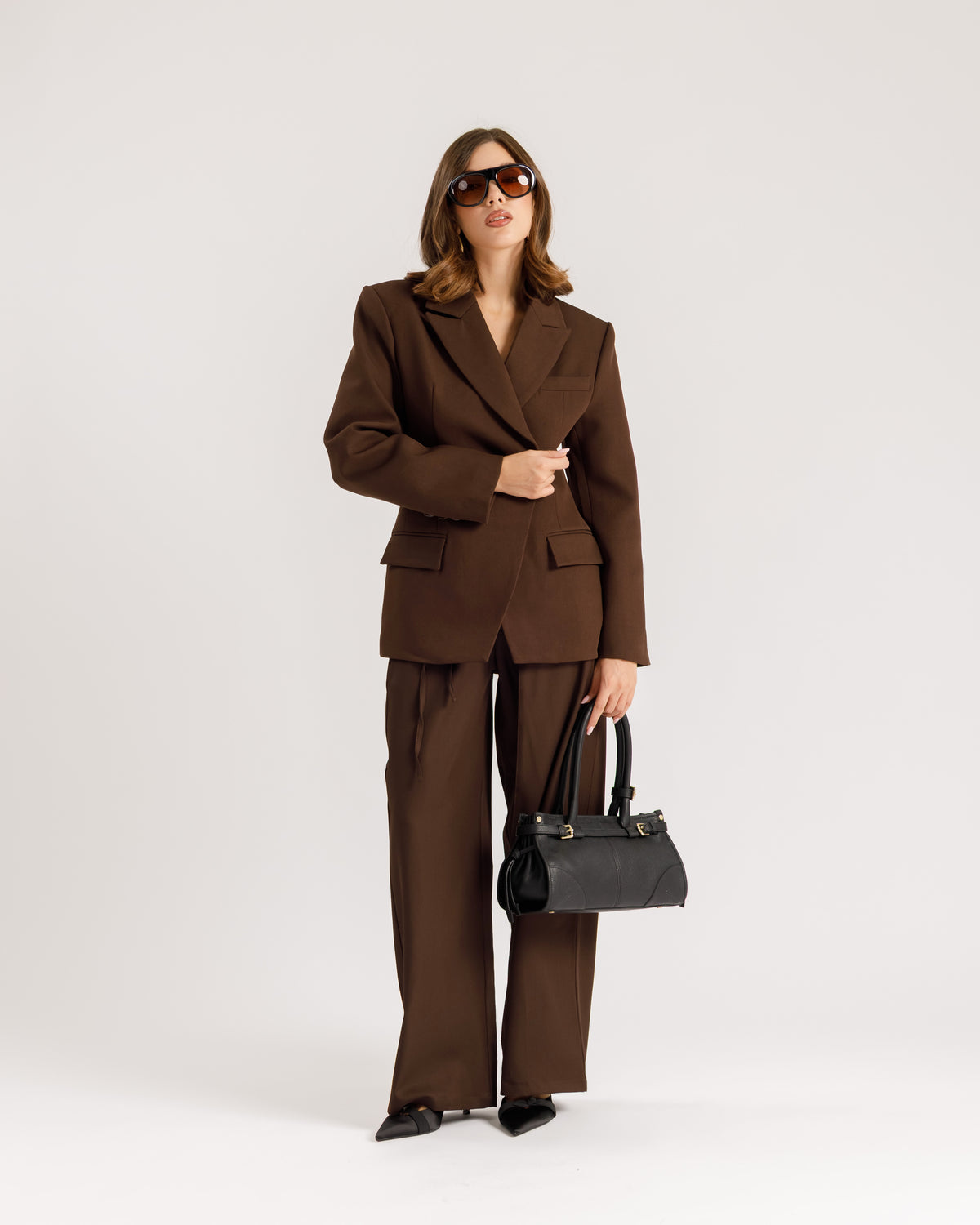 Blazer monopetto strutturato MARRONE - 3182