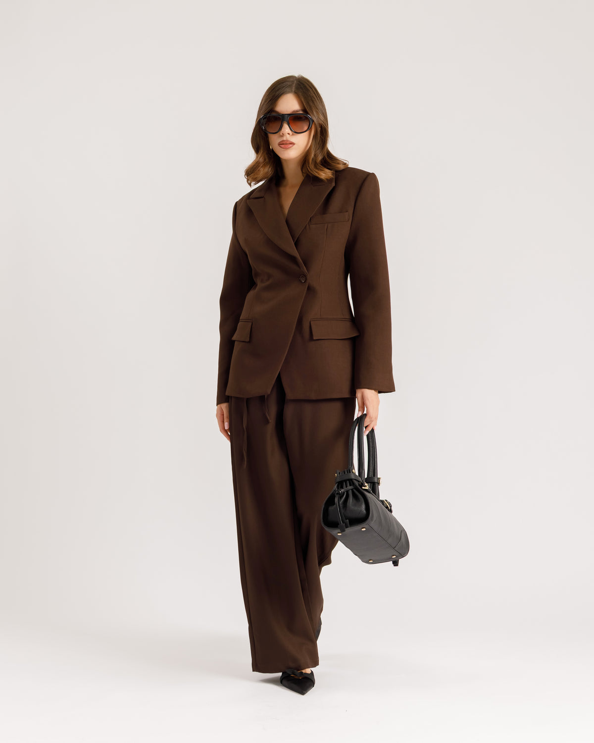 Blazer monopetto strutturato MARRONE - 3182