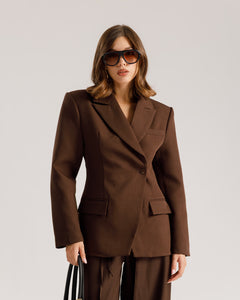 Blazer monopetto strutturato MARRONE - 3182