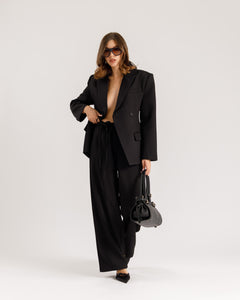 Pantaloni ampi con fiocco NERO - M793
