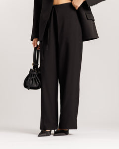 Pantaloni ampi con fiocco NERO - M793