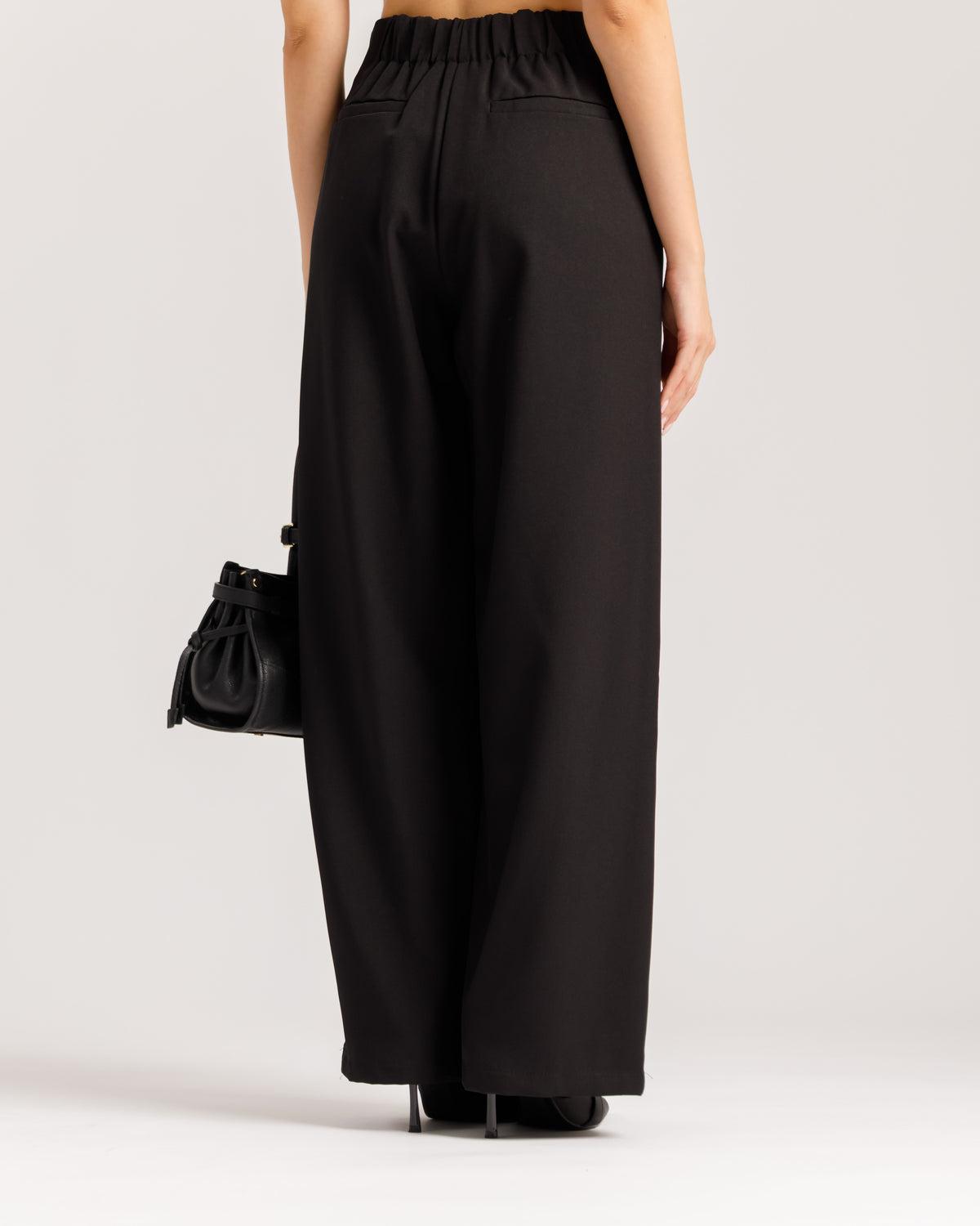 Pantaloni ampi con fiocco NERO - M793