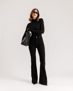 Jeans flare Nero - K817