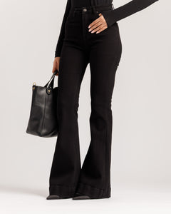Jeans flare Nero - K817