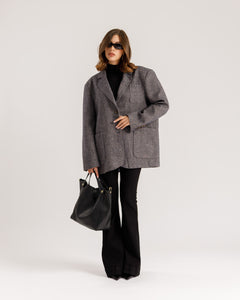 Blazer in lana spigato BLU - 3174