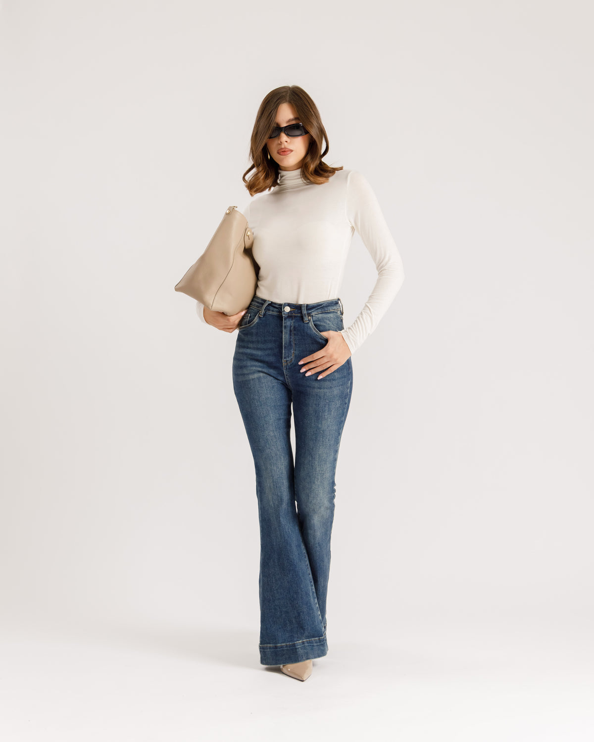 Jeans flare blu - S005