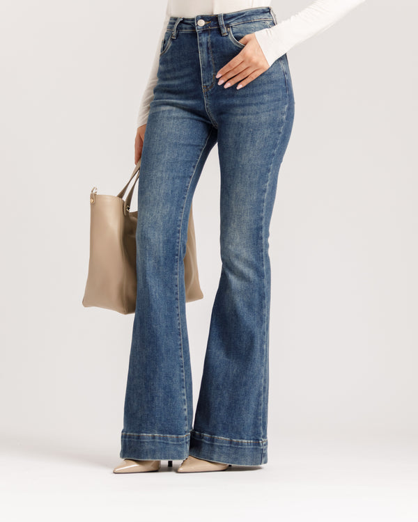 Jeans flare blu - S005