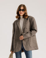 Blazer in lana spigato BEIGE - 3174