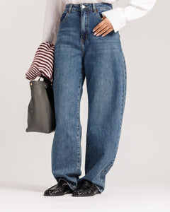 Jeans barrel fit blu marino  - 9635