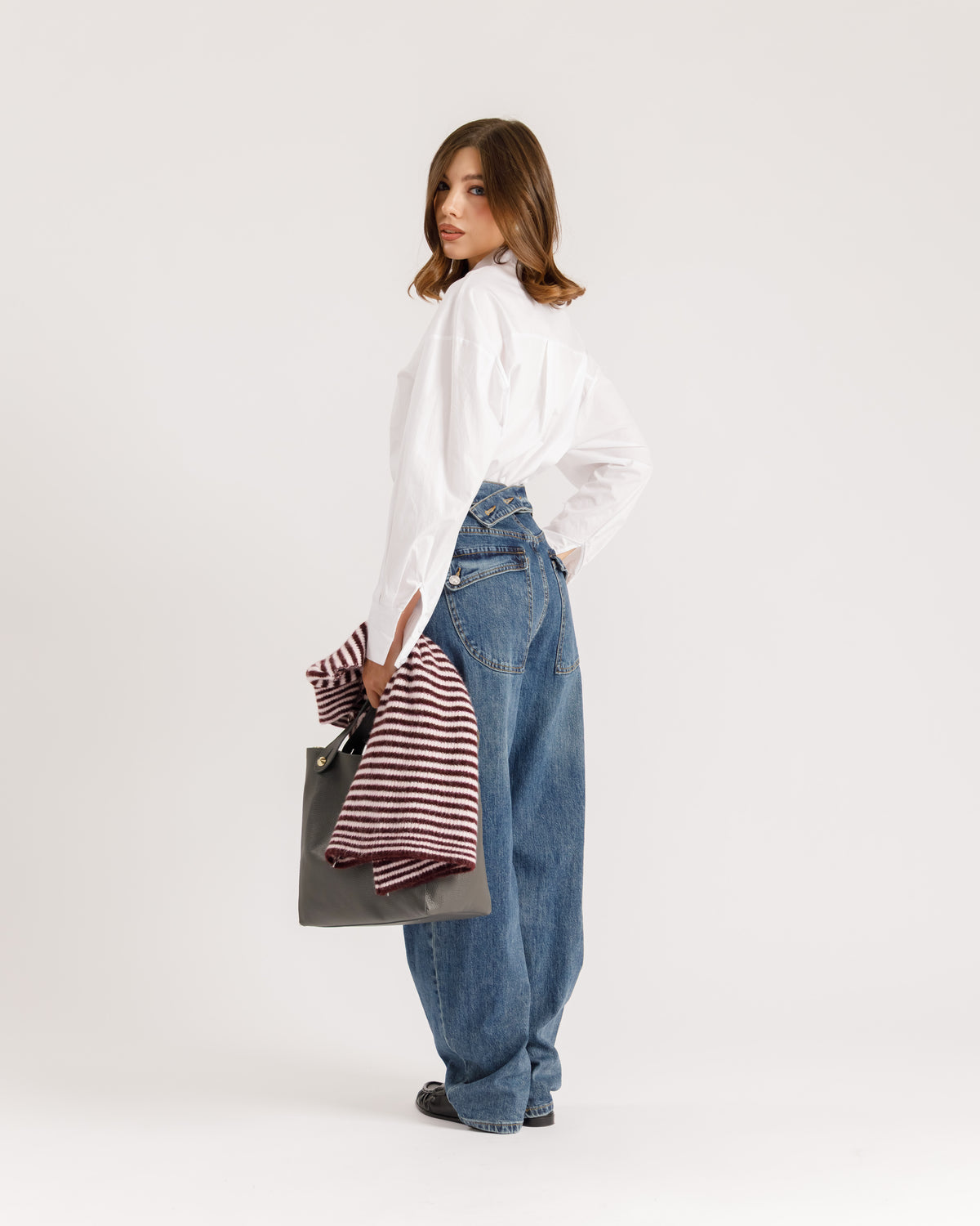 Jeans barrel fit blu marino  - 9635