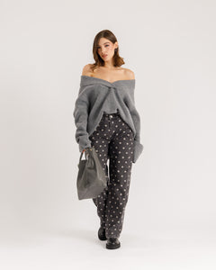 Jeans wide leg a pois - 9095