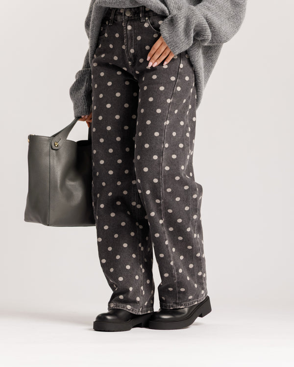 Jeans wide leg a pois - 9095