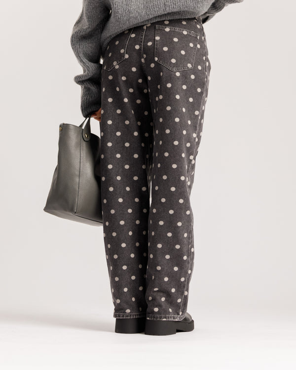 Jeans wide leg a pois - 9095