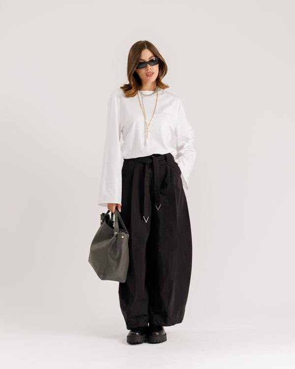 Pantaloni ampi in cotone - 9057