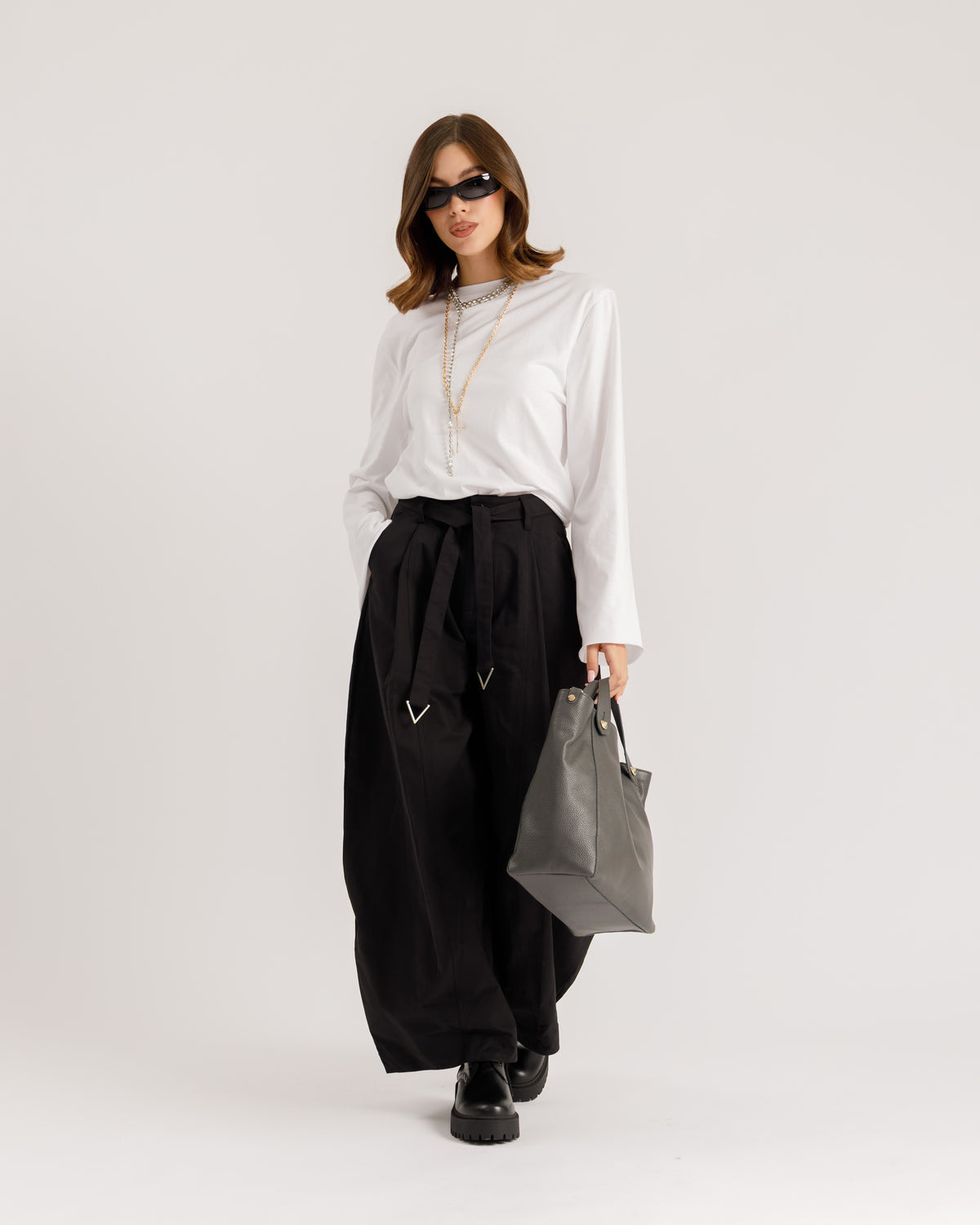 Pantaloni ampi in cotone - 9057