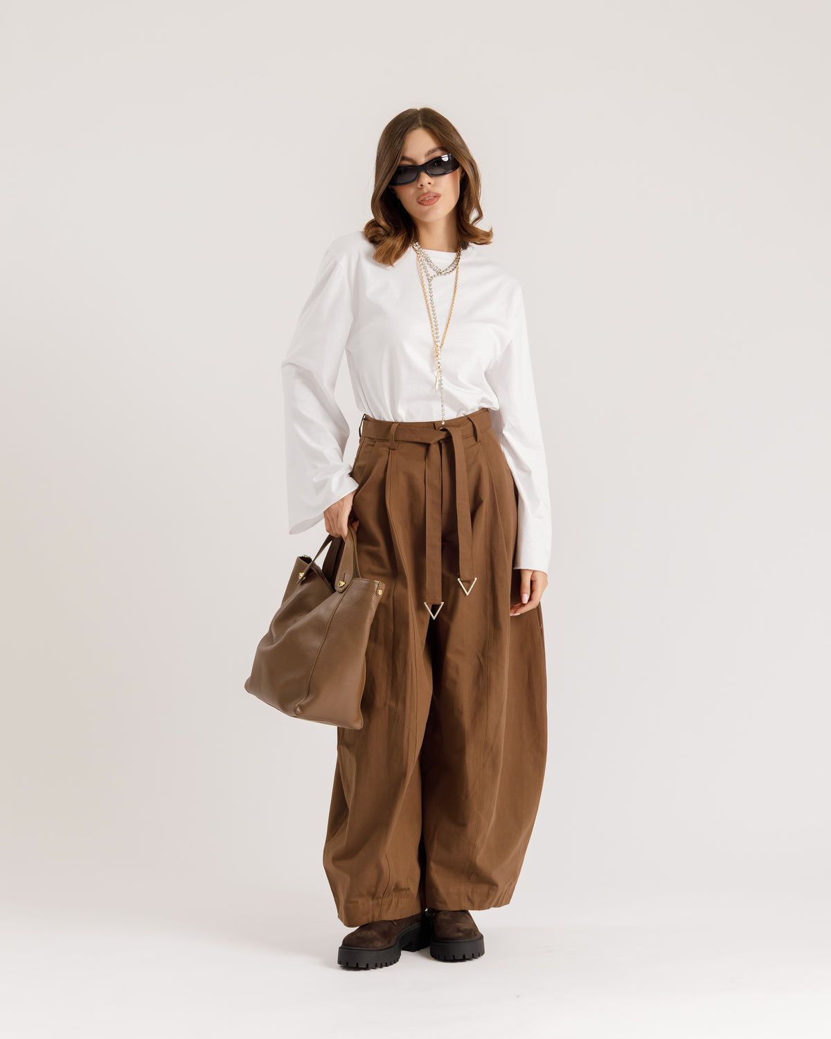 Pantaloni ampi in cotone - 9057