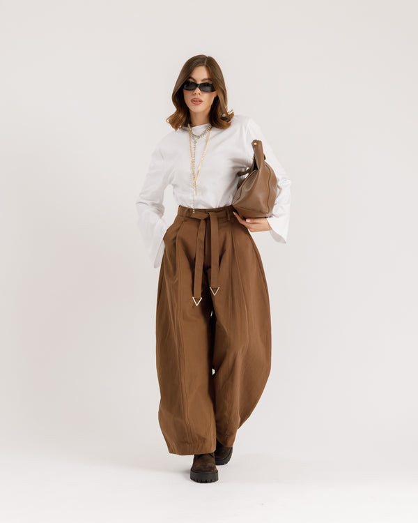 Pantaloni ampi in cotone - 9057