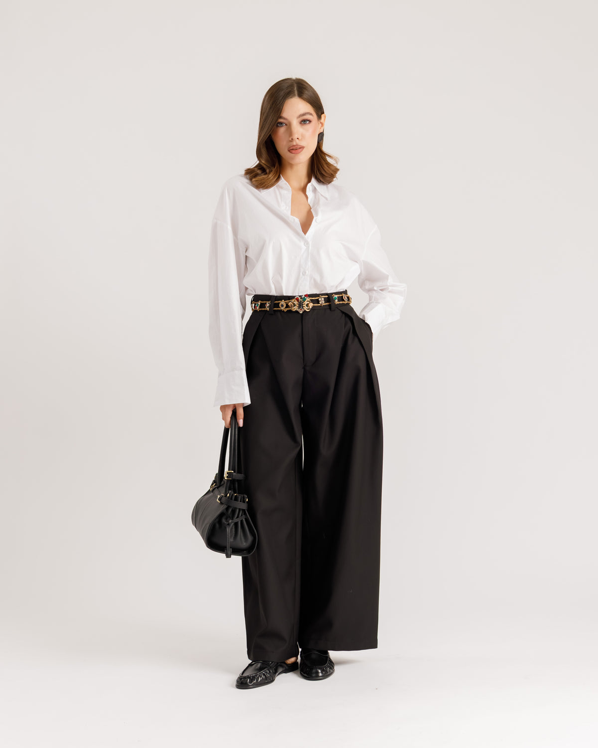 Pantaloni ampi con pinces - CHY9078