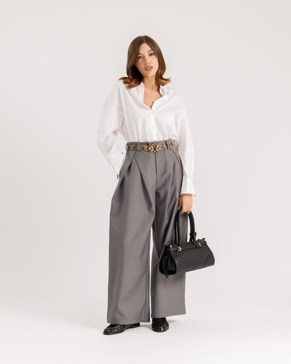 Pantaloni ampi con pinces - CHY9078