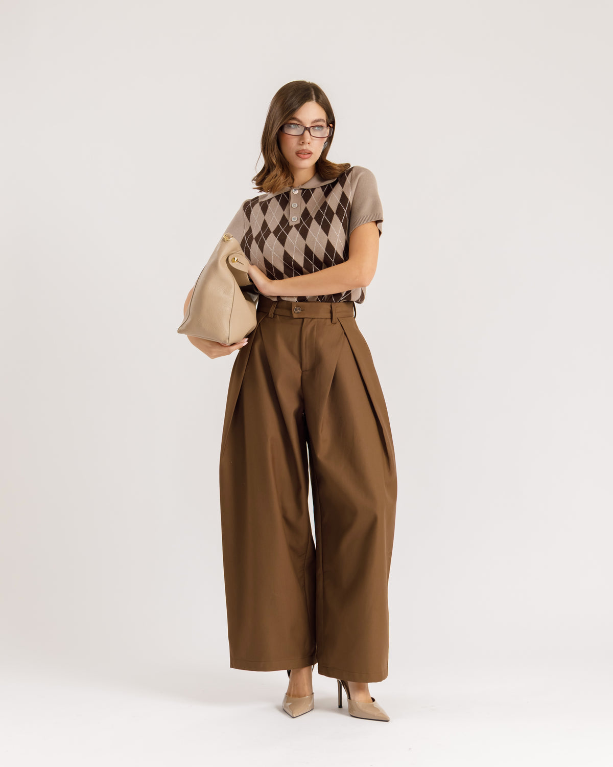 Pantaloni ampi con pinces - CHY9078