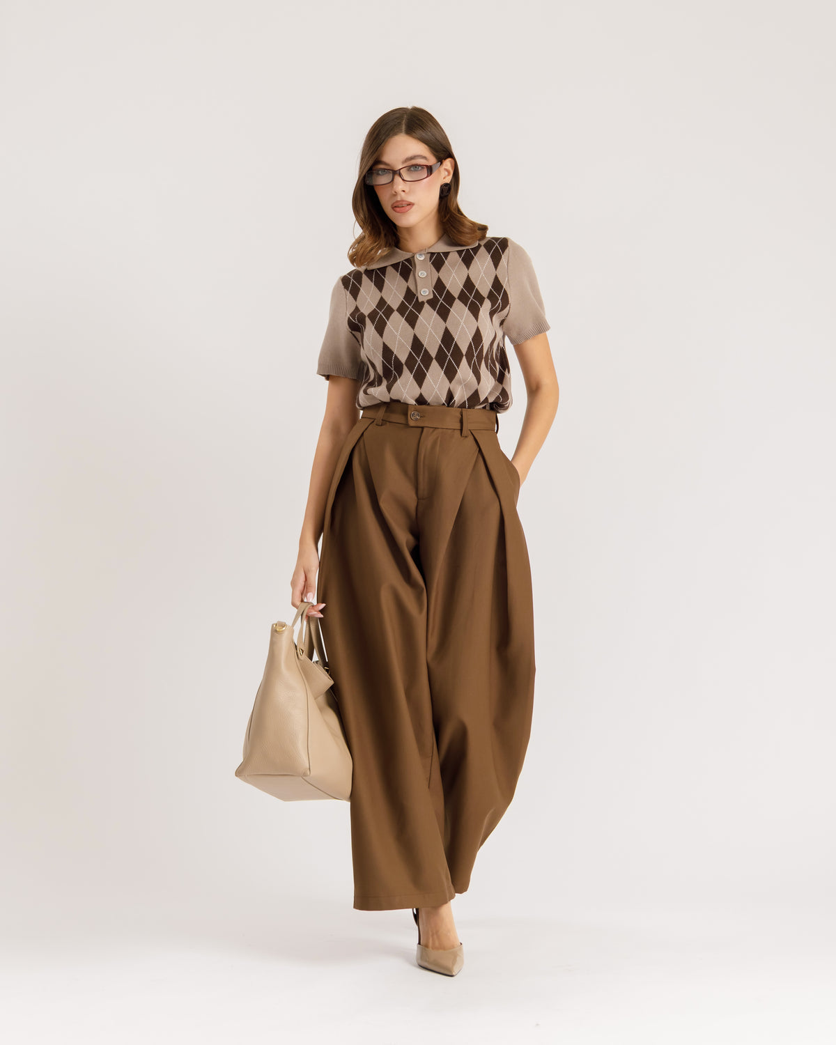 Polo in maglia con rombi - 26535