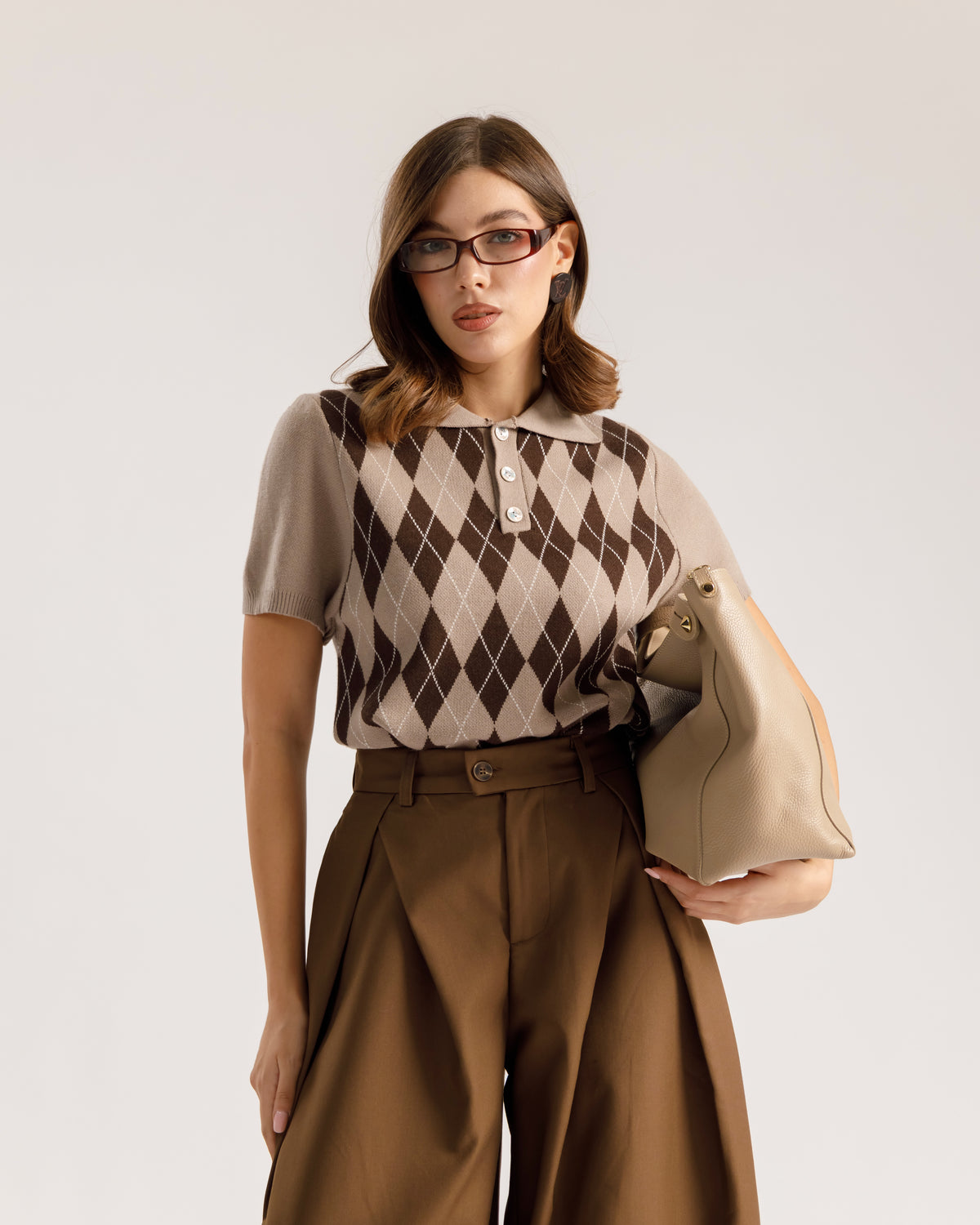 Polo in maglia con rombi - 26535