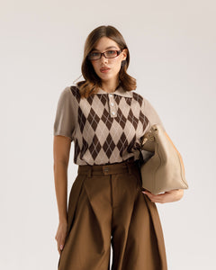 Polo in maglia con rombi - 26535