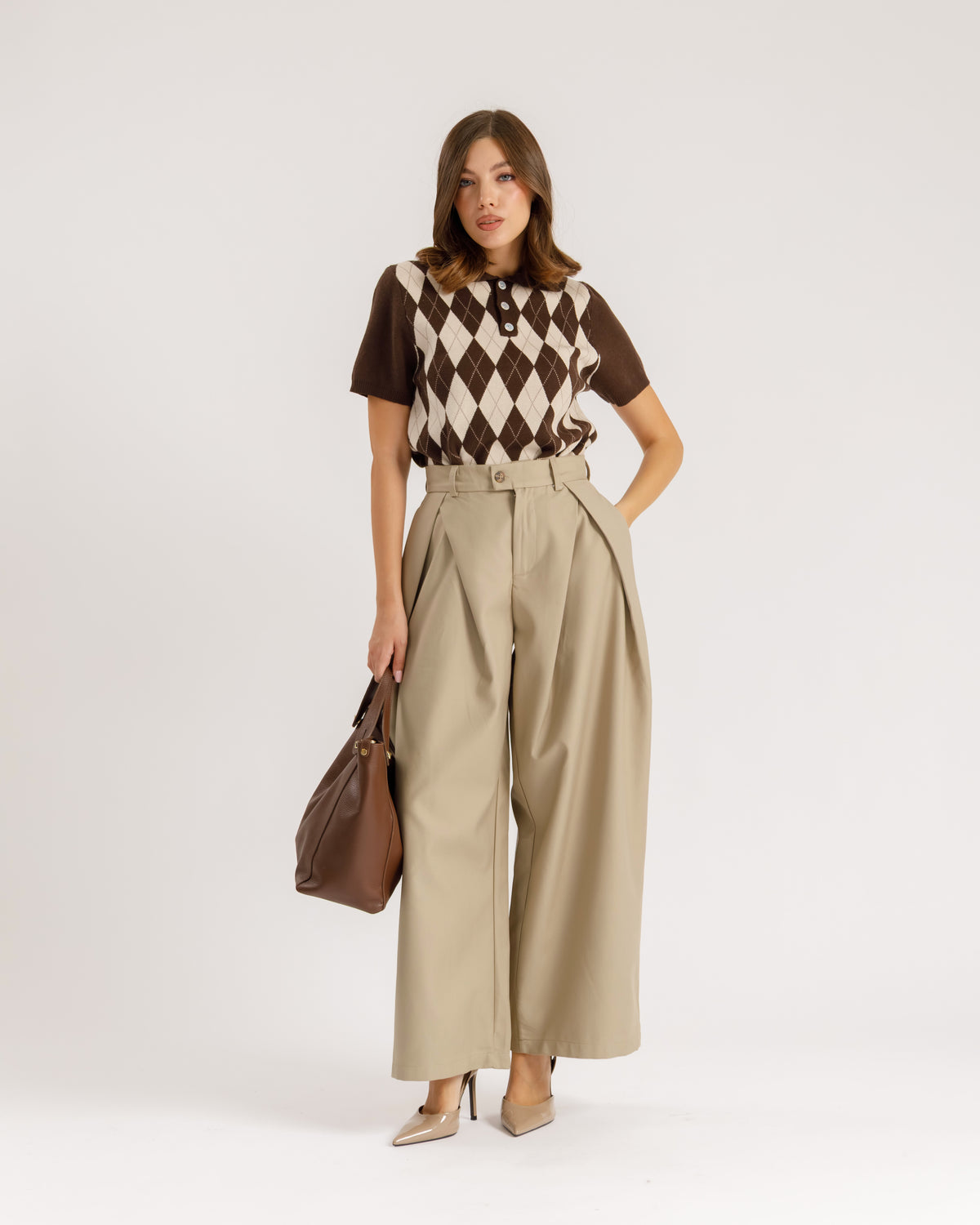 Pantaloni ampi con pinces - CHY9078