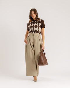 Pantaloni ampi con pinces - CHY9078