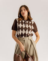 Polo in maglia con rombi - 26535