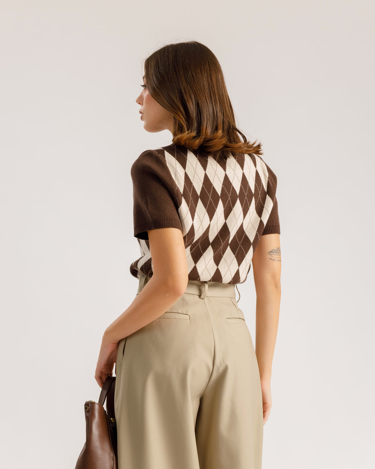 Polo in maglia con rombi - 26535