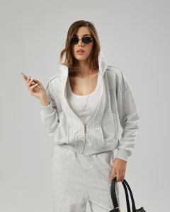 Felpa con zip e riprese Althèa - C139SLCG