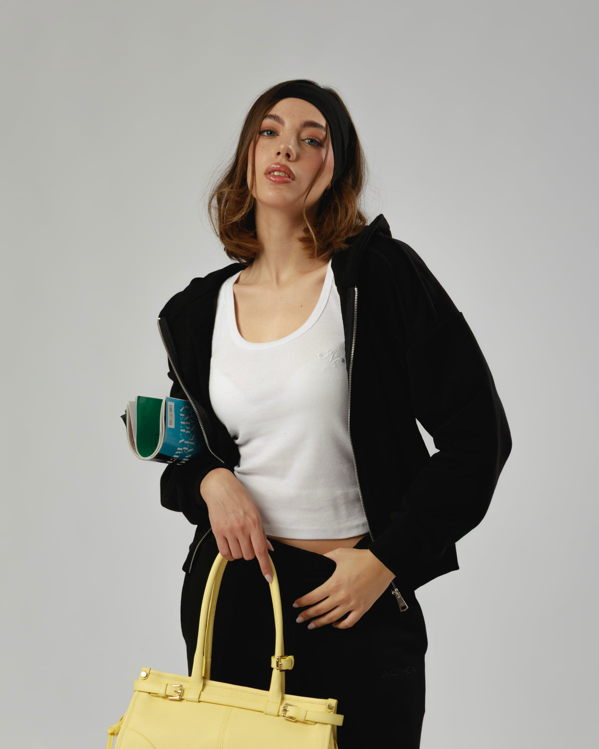 Felpa con zip e riprese Althèa - C139SLCG