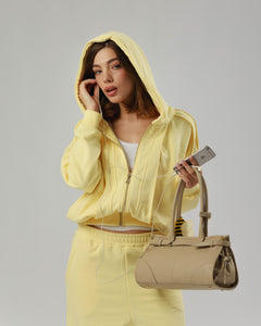 Felpa con zip e riprese Althèa - C139SLCG